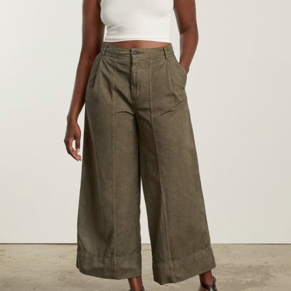 Everlane The Tourist wide leg green pants